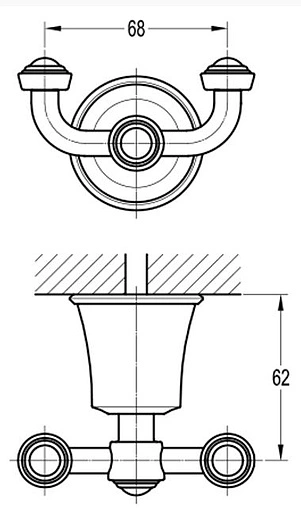 Крючок двойной Swedbe Terracotta Art 2543