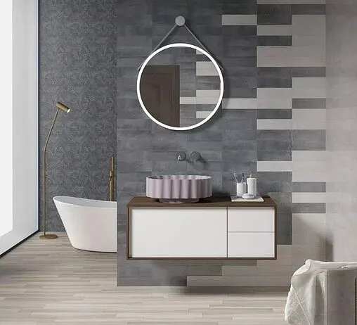Тумба под умывальник Kerama Marazzi Atollo 80 белый матовый/дерево AT.110\WHT.M