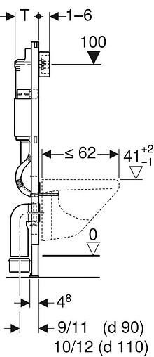 Инсталляция для подвесного унитаза Set 3 в 1 Geberit Duofix 458.124.21.5 с кнопкой Delta 21 хром глянцевый Инсталляция для подвесного унитаза Set 3 в 1 Geberit Duofix 458.124.21.5 с кнопкой Delta 21 хром глянцевый