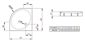 Поддон для душа Radaway Patmos A1000 4S11155-03 Поддон для душа Radaway Patmos A1000 4S11155-03, 3