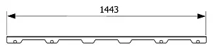 Решетка для лотка 1443мм TECEdrainline Steel II 601583, 3