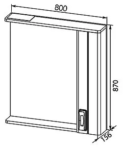 Шкаф-зеркало Aquanet Паллада 80 слоновая кость 175316, 2
