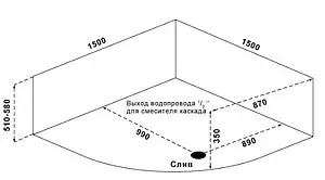 Ванна акриловая Bas Аура 150х150 В 00004 Ванна акриловая Bas Аура 150х150 В 00004, 5