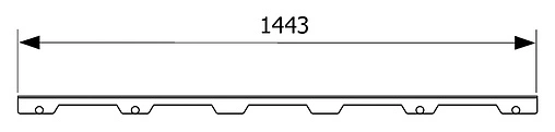 Решетка для лотка 1443мм TECEdrainline Steel II 601583 Решетка для лотка 1443мм TECEdrainline Steel II 601583