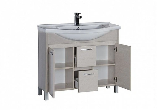 Тумба под умывальник напольная Aquanet Донна 100 дуб белый 00169182