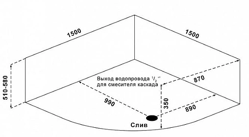 Ванна акриловая Bas Аура 150х150 В 00004 Ванна акриловая Bas Аура 150х150 В 00004