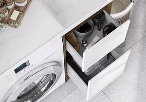 Тумба-умывальник напольная над стиральной машиной Aquaton Лондри 105 R дуб рустикальный/белый 1A2670K2LHDR0+, 5