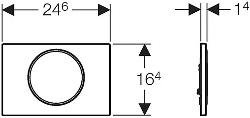 Клавиша смыва для унитаза Geberit Sigma 10 115.758.14.5 кнопка/черный матовый, кольцо/хром глянцевый