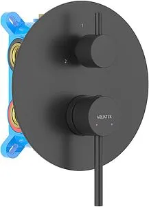 Смеситель для ванны скрытого монтажа Aquatek Европа чёрный матовый AQ1347MB Смеситель для ванны скрытого монтажа Aquatek Европа чёрный матовый AQ1347MB, 1