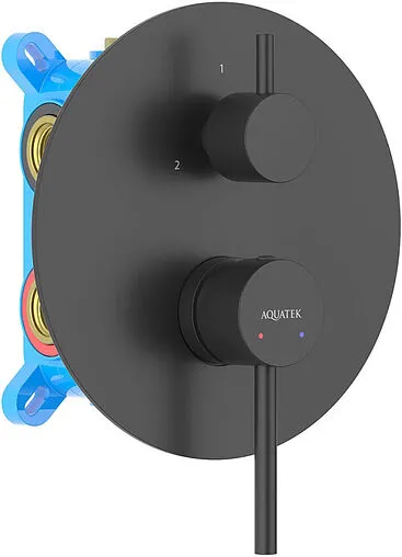 Смеситель для ванны скрытого монтажа Aquatek Европа чёрный матовый AQ1347MB