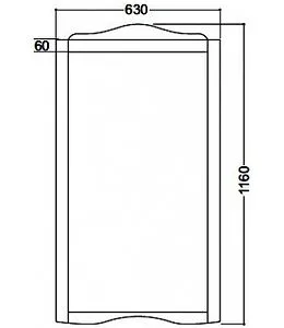 Зеркало Kerasan Retro 63 белый 731330 Зеркало Kerasan Retro 63 белый 731330, 2