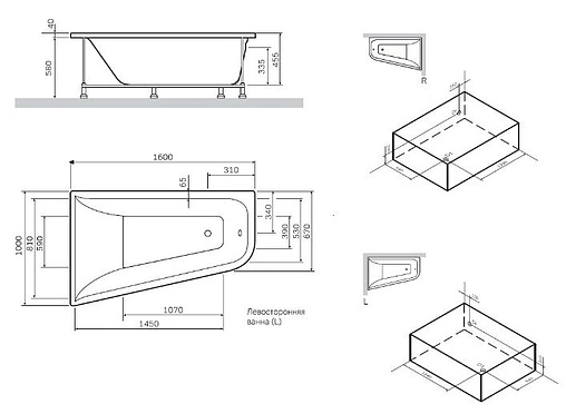 Панель для ванны фронтальная правая Am.Pm Spirit 160 R белый W72A-160R100W-P2