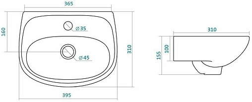 Раковина Santek Анимо 40 белый 1WH110490