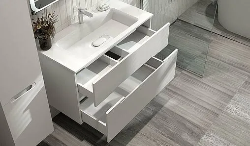 Тумба под умывальник подвесная Jorno Modul 100 белый Mоl.01.97/P/W Тумба под умывальник подвесная Jorno Modul 100 белый Mоl.01.97/P/W