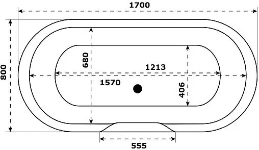 Ванна отдельностоящая из искусственного камня Bas Венеция 170х80 белый ВА00003