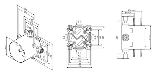 Скрытая часть Am.Pm MultiDock F100100 Скрытая часть Am.Pm MultiDock F100100