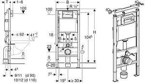 Комплект 5 в 1 Geberit Renova Rimfree 500.103.DW.R с кнопкой Delta 51 115.105.DW.1 черный глянцевый Комплект 5 в 1 Geberit Renova Rimfree 500.103.DW.R с кнопкой Delta 51 115.105.DW.1 черный глянцевый, 2