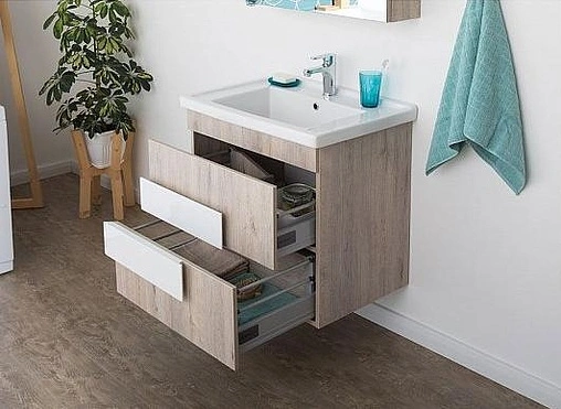 Тумба под умывальник Aquanet Мадейра 60 дуб кантри/белый 00183069