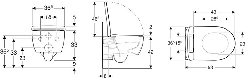 Комплект 5 в 1 Geberit iCon №1 500.362.TC.I Комплект 5 в 1 Geberit iCon №1 500.362.TC.I