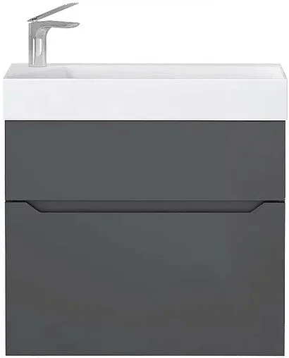 Тумба-умывальник подвесная Raval Brik 65 антрацит Brk.01.65/P/A/RL+17065-KL