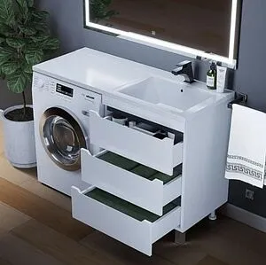 Тумба-умывальник напольная Uperwood Tanos 120 R белый с графитовыми вставками 291021004 Тумба-умывальник напольная Uperwood Tanos 120 R белый с графитовыми вставками 291021004, 5