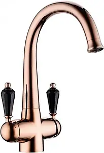 Смеситель для кухни с подключением к фильтру Omoikiri Okinawa-RG-BL розовое золото/чёрный кристалл 4994076 Смеситель для кухни с подключением к фильтру Omoikiri Okinawa-RG-BL розовое золото/чёрный кристалл 4994076, 1