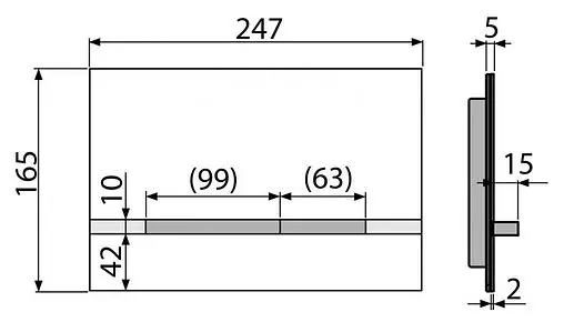 Клавиша смыва для унитаза AlcaPlast FLAT STRIPE-BLACK кнопки/сатин, панель/черный глянцевый