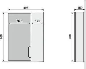 Шкаф-зеркало Jorno Moduo Slim 50 белый Mod.03.50/W, 2