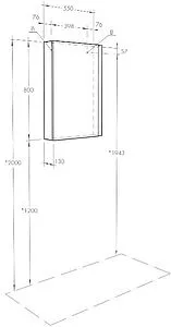 Шкаф-зеркало Aquaton Кантри 55 дуб верона 1A257702AHB20, 2