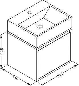 Тумба под умывальник подвесная Isvea Pro 50 белый 21SF1201050I Тумба под умывальник подвесная Isvea Pro 50 белый 21SF1201050I, 2