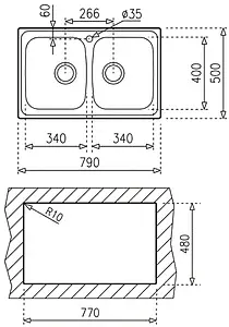 Мойка кухонная Teka Universe 80 T-XN 2B MATT нержавеющая сталь 115040010, 2