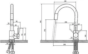 Смеситель для кухни с гибким изливом Osgard Gron Flex никель/белый 84383, 2