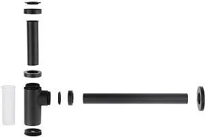 Сифон бутылочный для раковины TIMO чёрный матовый 958/03L Сифон бутылочный для раковины TIMO чёрный матовый 958/03L, 2