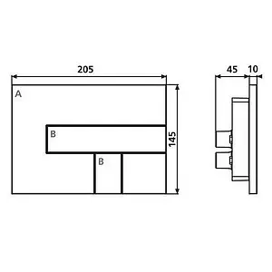 Клавиша смыва для унитаза Sanit LOS 16.733.00..0001 хром глянцевый, 2