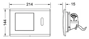 Клавиша смыва для унитаза с ИК-датчиком от батареи 6 В TECEplanus 9240350 сатин Клавиша смыва для унитаза с ИК-датчиком от батареи 6 В TECEplanus 9240350 сатин, 3