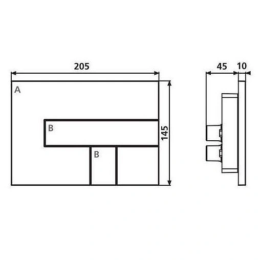 Клавиша смыва для унитаза Sanit LOS 16.733.00..0001 хром глянцевый