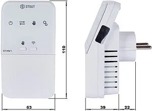 Беспроводной электрический исполнительный модуль 230В 1А Stout MW-1 белый STE-0101-100001, 2