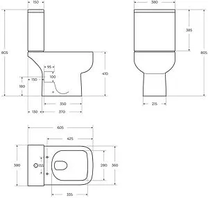 Унитаз-компакт безободковый BelBagno Aurora белый BB8604CPR/SC+BB8604T, 2