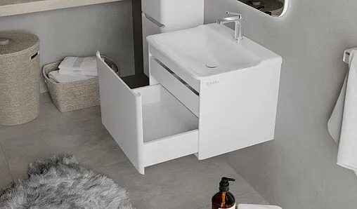 Тумба-умывальник подвесная Raval Welto 60 белый Wel.01.60/P/W/RL+Solo.08.60/W/RL