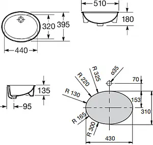 Раковина Roca Neo Selene 51 белый 322307000, 2