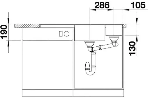 Мойка кухонная Blanco Axia III 6 S-F 100 L (доска ясень) жасмин 524667