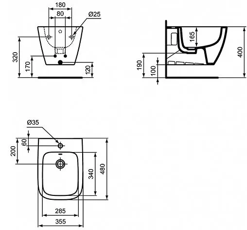 Биде подвесное Ideal Standard i.Life S белый T459301