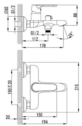 Смеситель для ванны SMARTsant Афалина белый/хром SM233503AW Смеситель для ванны SMARTsant Афалина белый/хром SM233503AW