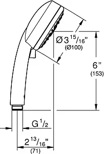 Лейка ручного душа Grohe Tempesta Cosmopolitan хром 27575002 Лейка ручного душа Grohe Tempesta Cosmopolitan хром 27575002, 2
