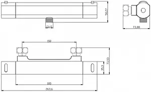 Термостат для душа Swedbe Mercury хром 9053 Термостат для душа Swedbe Mercury хром 9053, 2