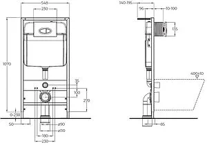 Инсталляция для подвесного унитаза Set 3 в 1 BelBagno BB026/BB041CR с кнопкой хром глянцевый Инсталляция для подвесного унитаза Set 3 в 1 BelBagno BB026/BB041CR с кнопкой хром глянцевый, 2