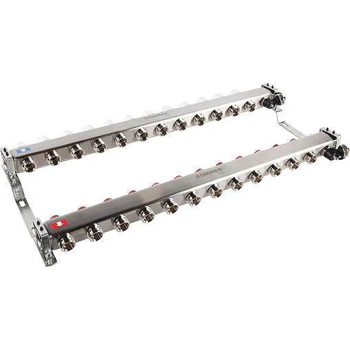 Группа коллекторная без расходомеров 12 отводов 1&quot;в/в x ¾&quot;ек Rommer RMS-3201-000012