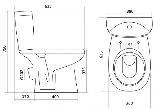 Унитаз-компакт Santek Анимо белый 1WH110032