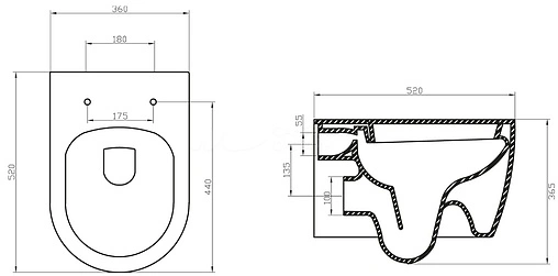 Унитаз подвесной безободковый BelBagno Marino белый BB105CHR
