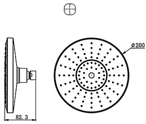 Лейка верхнего душа с потолочным креплением Bravat хром P70183CP-1-RUS, 2